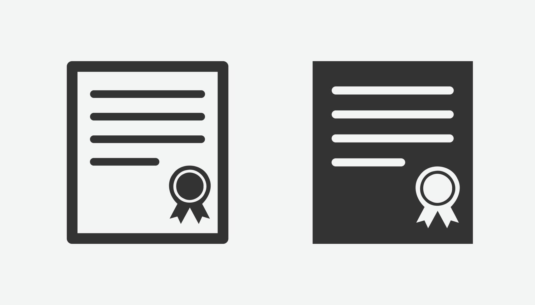 icône de vecteur de certificat. symbole d'icône de réalisation. illustration vectorielle de certificat sur fond isolé