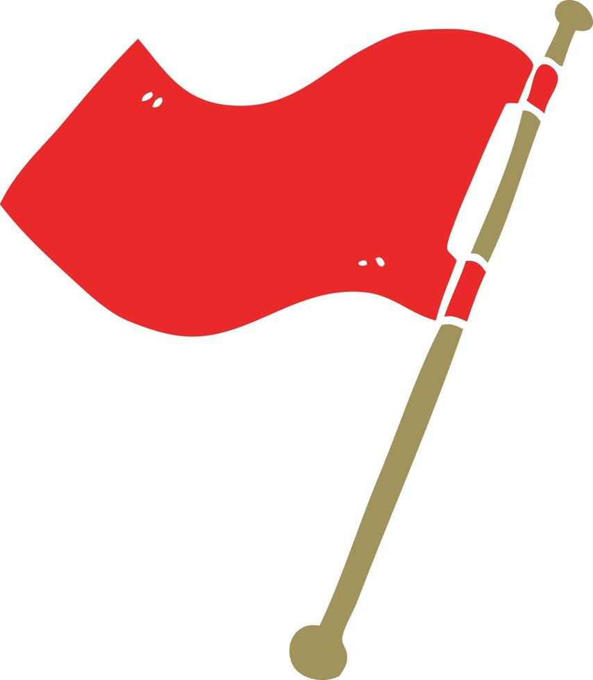 dessin animé doodle drapeau rouge vecteur