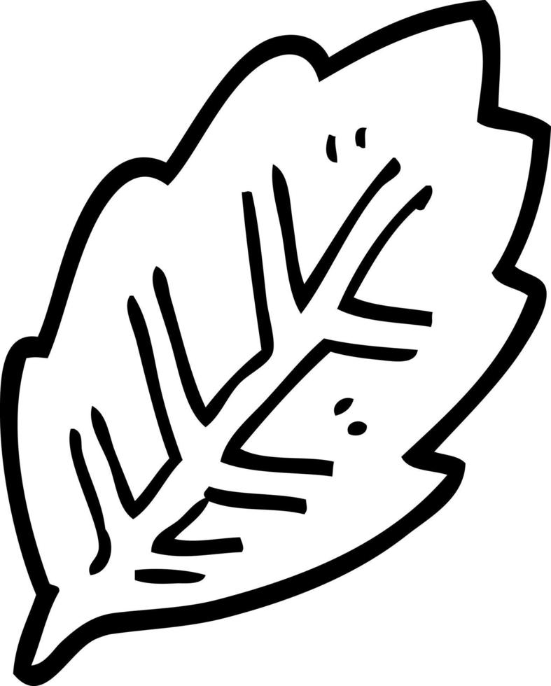 feuille d'arbre de dessin animé dessin au trait vecteur