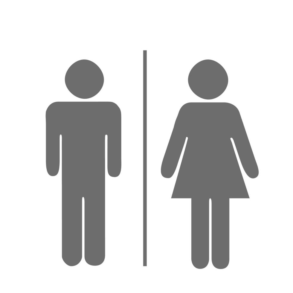 icône de toilette unisexe. icône de vecteur homme et femme. icône de signe de toilettes. symbole des toilettes