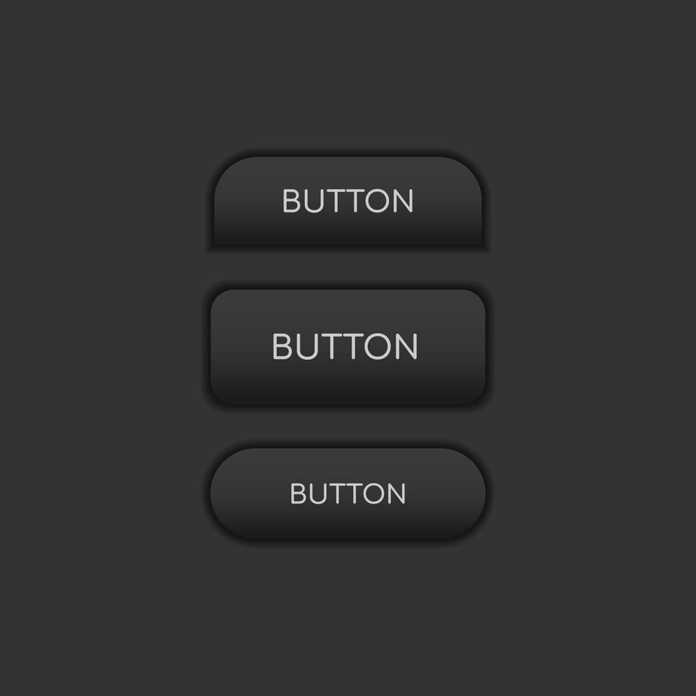 bouton de couleur d'application web et ui sur fond sombre vecteur