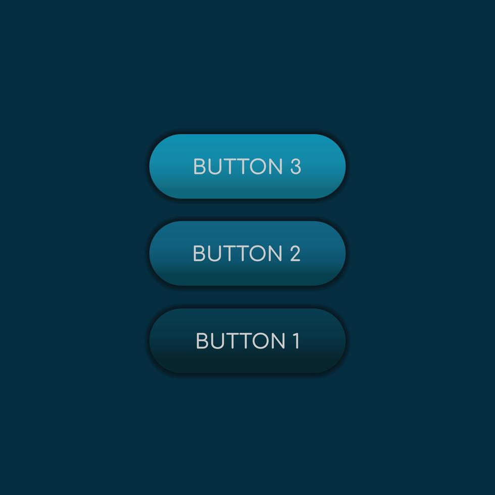 bouton de couleur d'application web et ui sur fond sombre vecteur