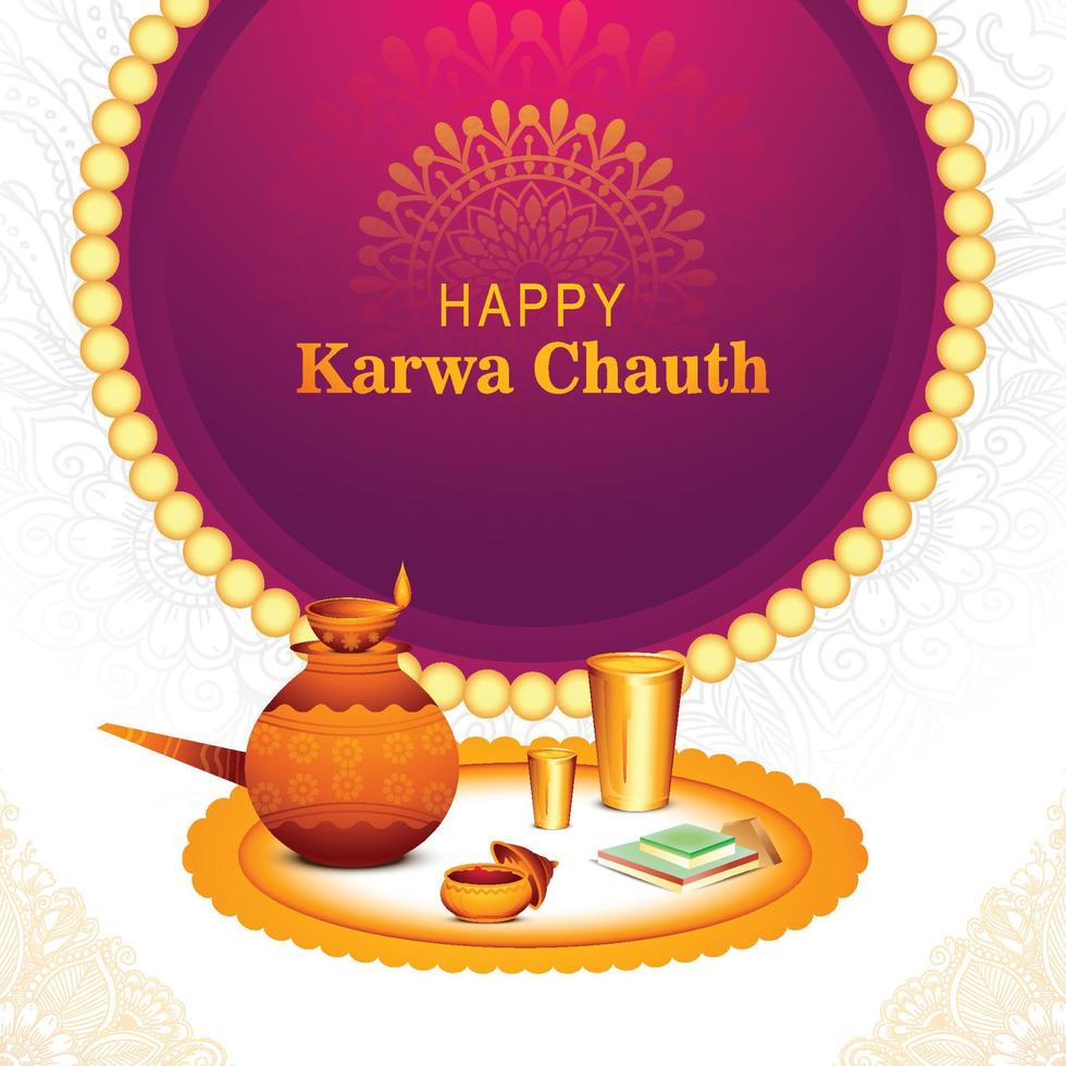 festival indien joyeux karwa chauth célébration fond vecteur