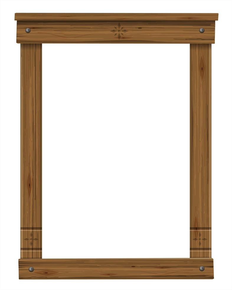 cadre de porte ou fenêtre antique en bois vecteur