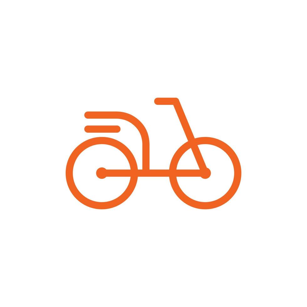 logo simple moderne de ligne ailée de vélo vecteur
