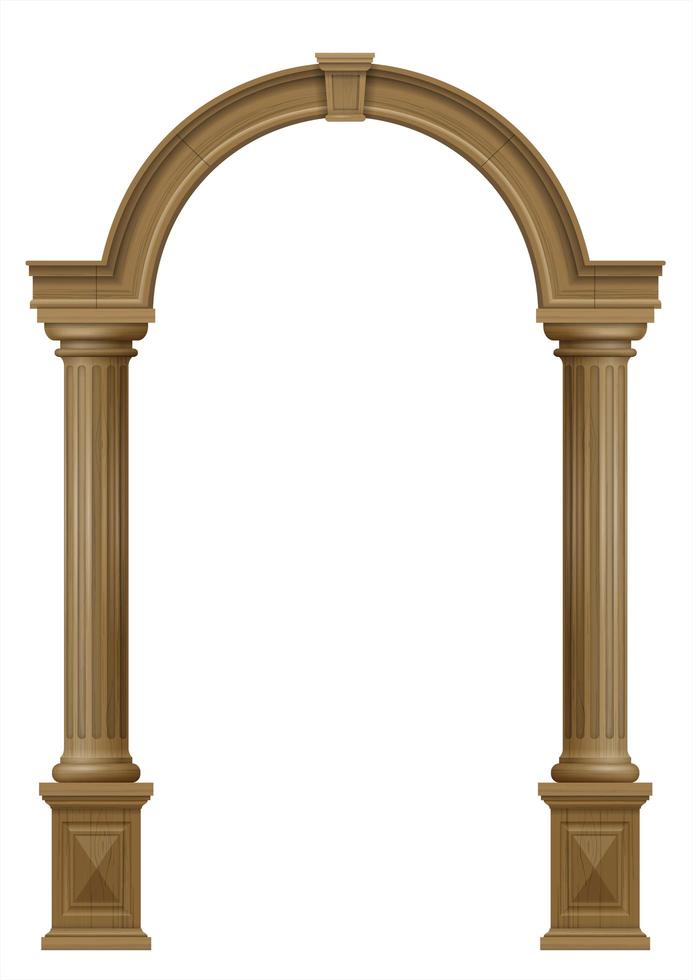 porte de portail en bois avec colonnes vecteur