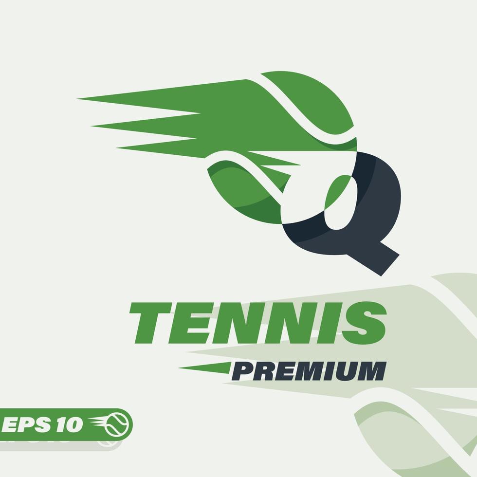 balle de tennis alphabet q logo vecteur