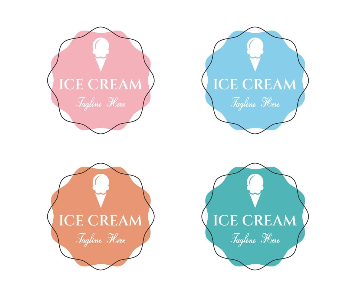 vecteur de conception de logo de crème glacée