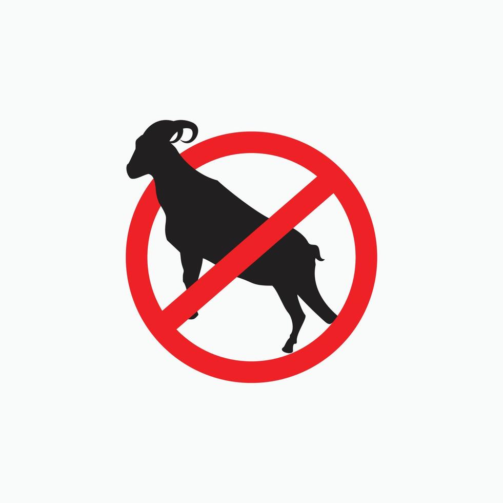 pas de silhouette de mouton - emblème de logo de chèvre, de mouton, d'agneau ou d'icône de bouton silhouette - mammifère, icône vectorielle animale vecteur