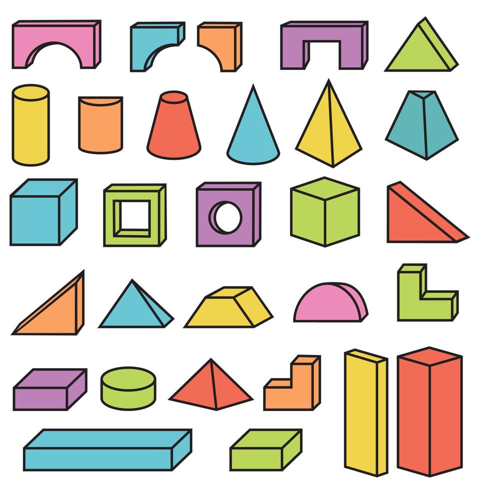 blocs de bois isolés multicolores pour la construction d'une tour, d'un château, d'une maison pour enfants. illustration vectorielle. vecteur