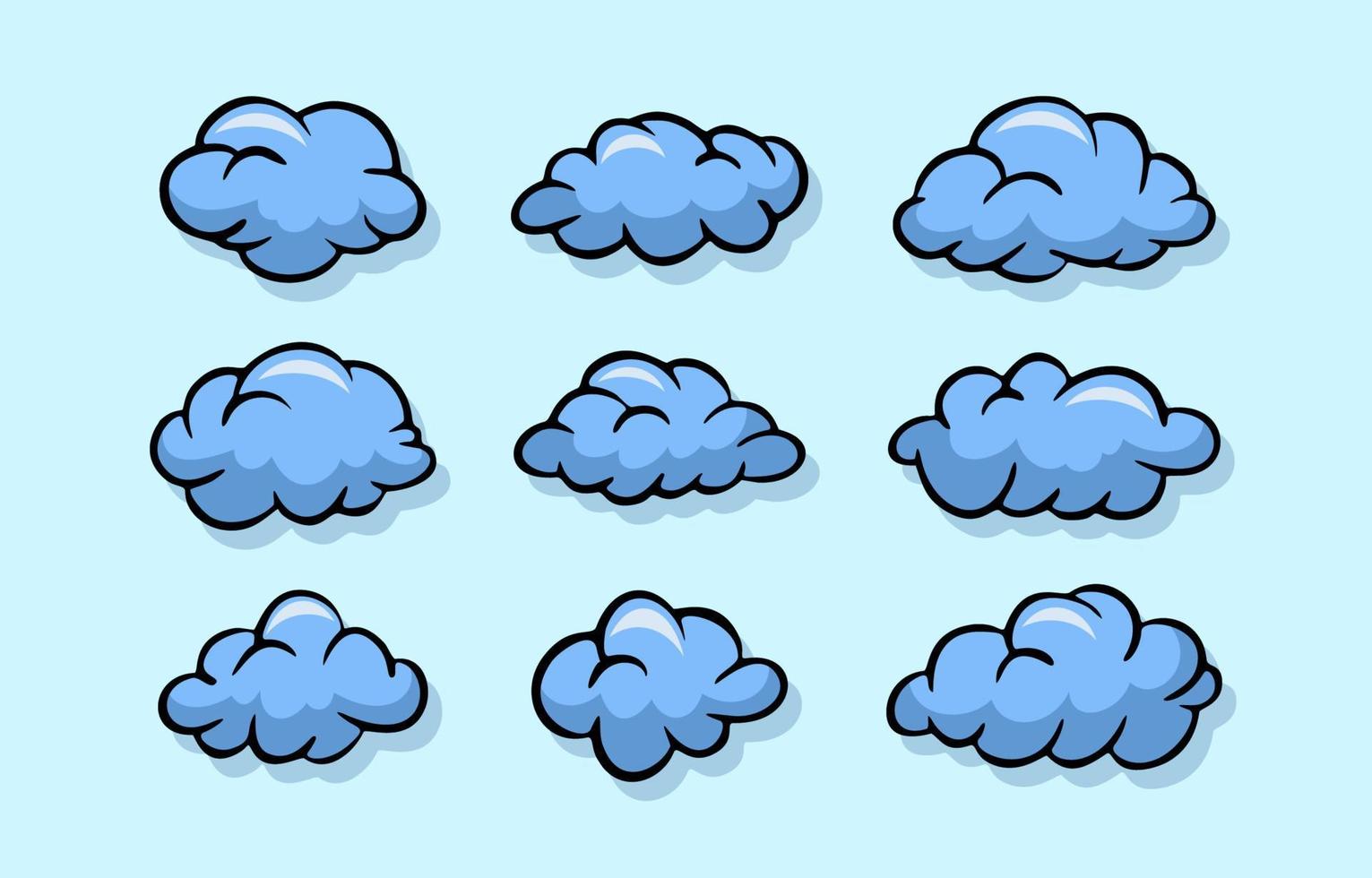 jeu d'icônes de nuage de doodle vecteur