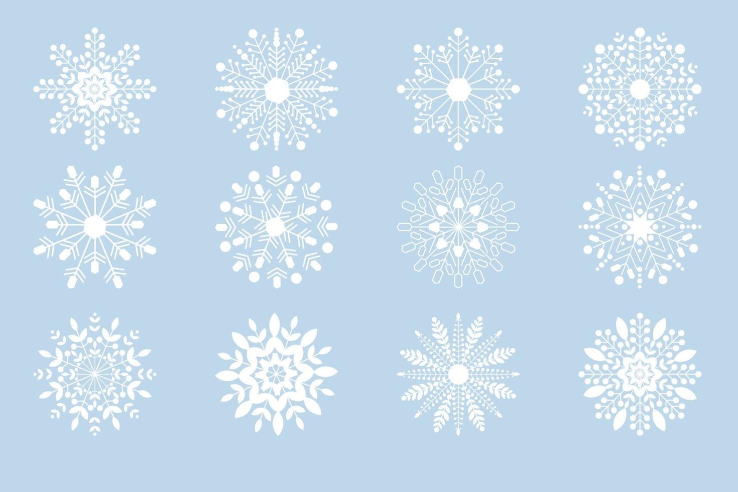 Noël blanc flocons de neige collection eps10 vector illustration