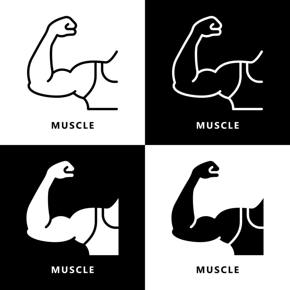caricature d'icône musculaire. logo vectoriel de symbole de bras de force
