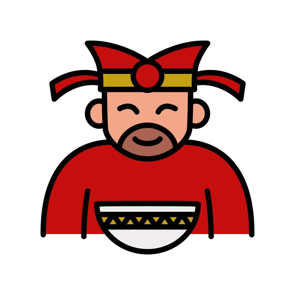 illustration de symbole d'icône traditionnelle de chef. vecteur de logo de cuisine chinoise de cuisinière. restaurant bol de ramen