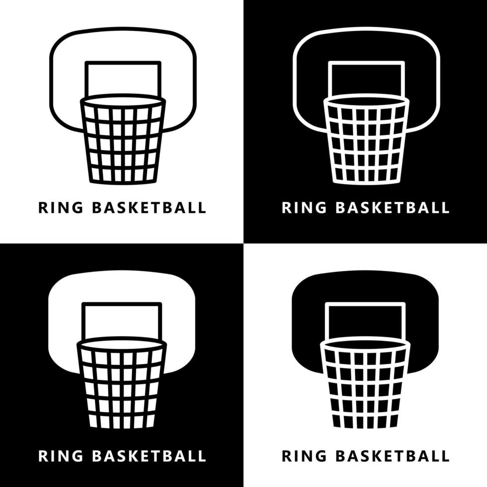 caricature d'icône de basket-ball anneau. logo vectoriel de jeu sport symbole