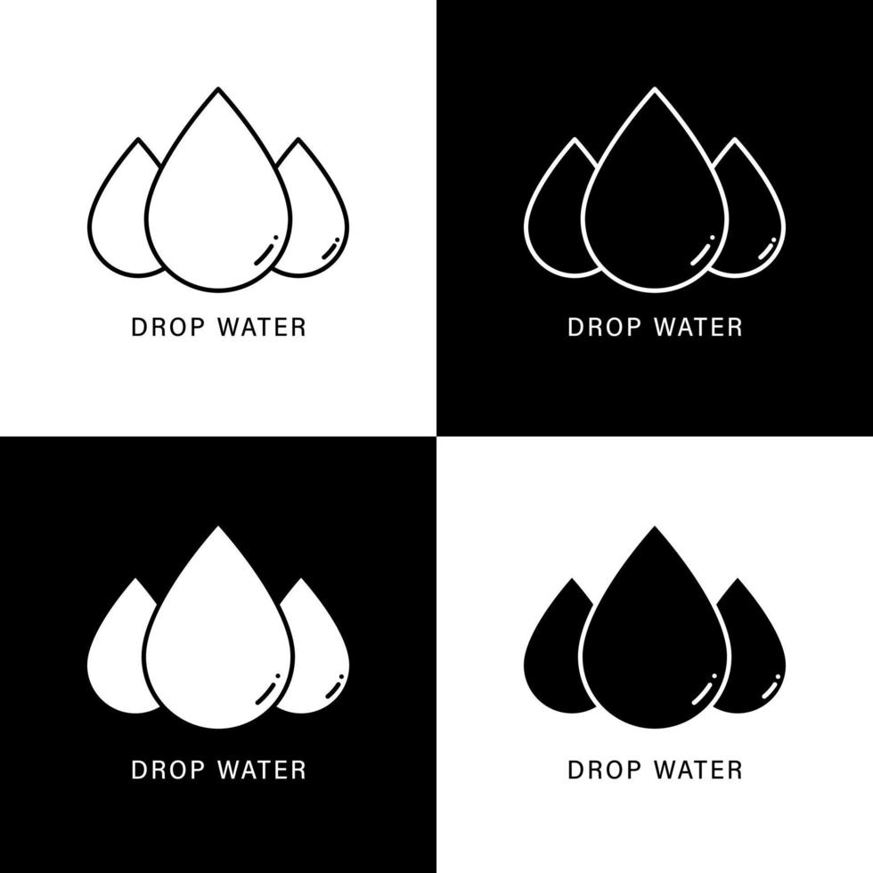 goutte de dessin animé d'icône d'eau. logo vectoriel symbole liquide