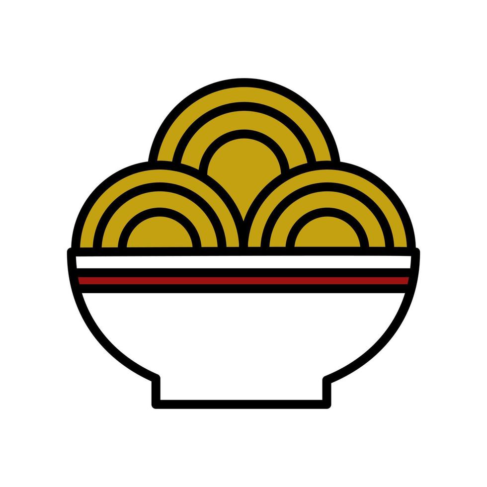 illustration du symbole de l'icône du bol de ramen. vecteur de logo de nouilles instantanées