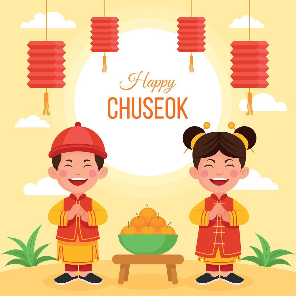 bonne fête du chuseok vecteur