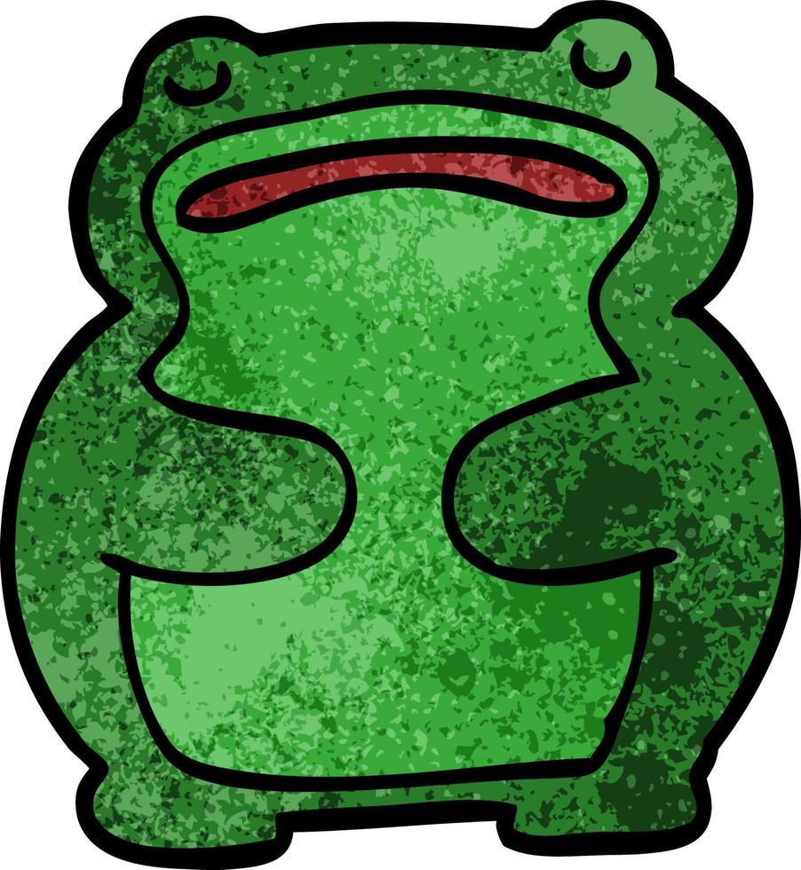 grenouille doodle drôle de bande dessinée vecteur