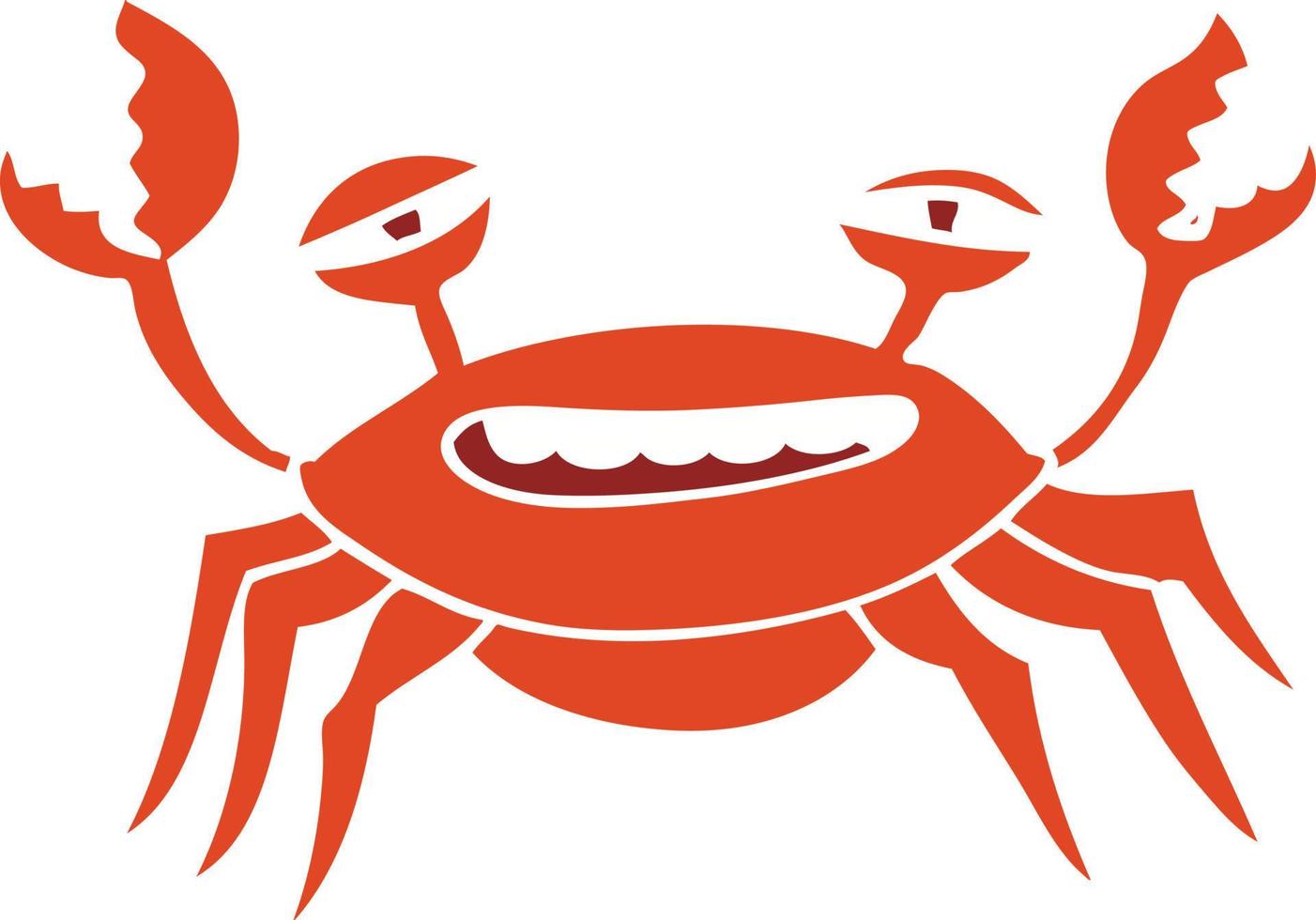 crabe de dessin animé de style plat couleur vecteur