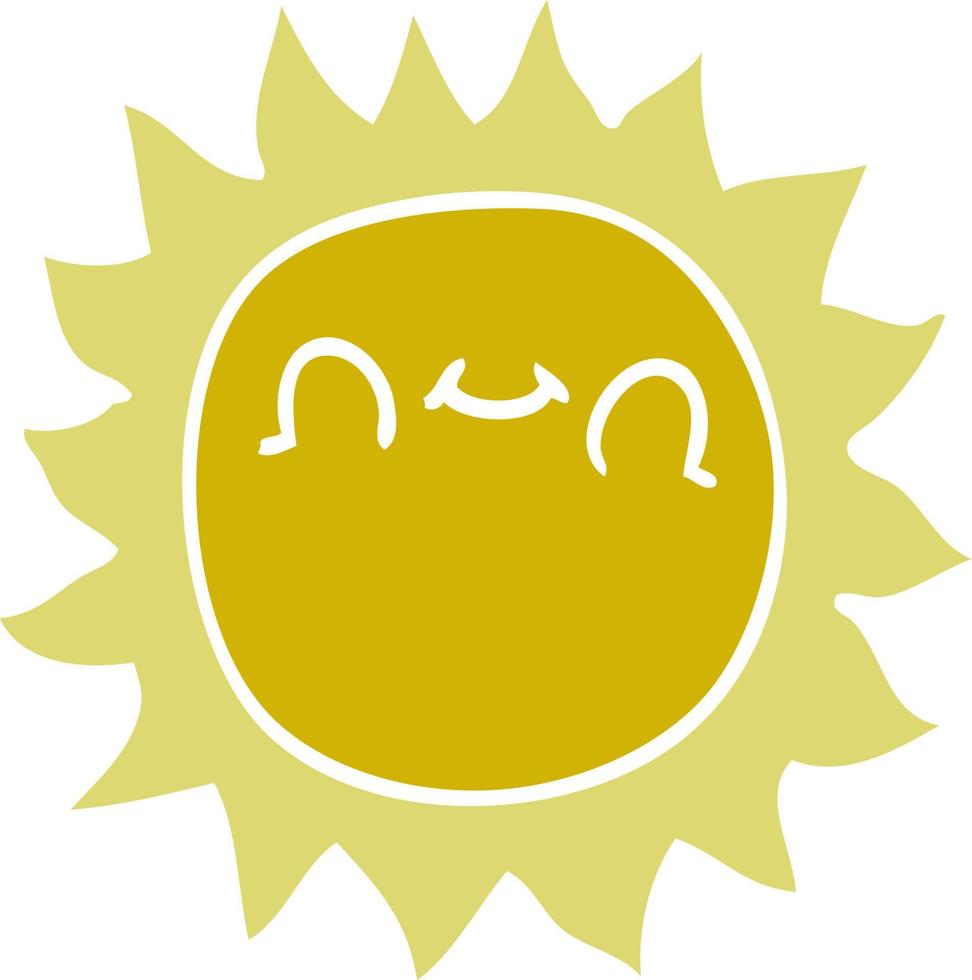 dessin animé doodle soleil heureux vecteur