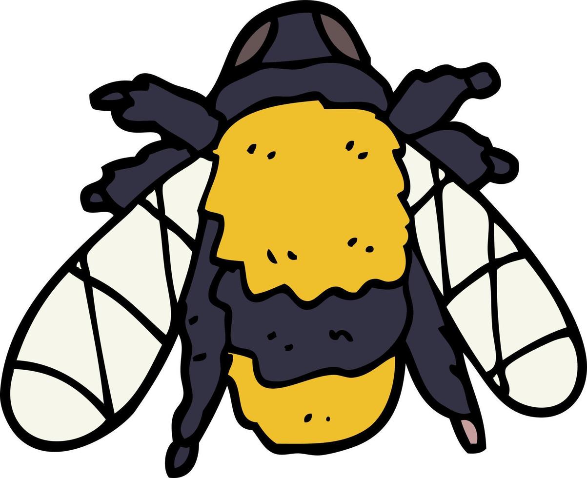 dessin animé doodle abeille vecteur