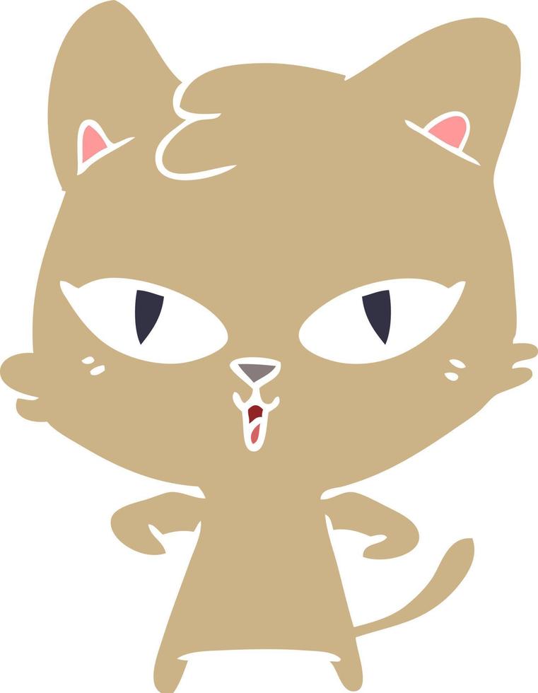 chat de dessin animé de style plat couleur vecteur