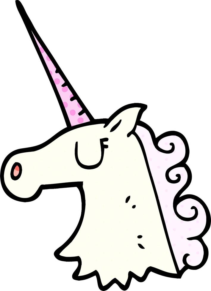 dessin animé doodle jolie licorne vecteur