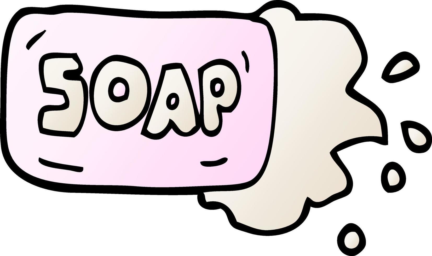 dessin animé doodle barre de savon vecteur