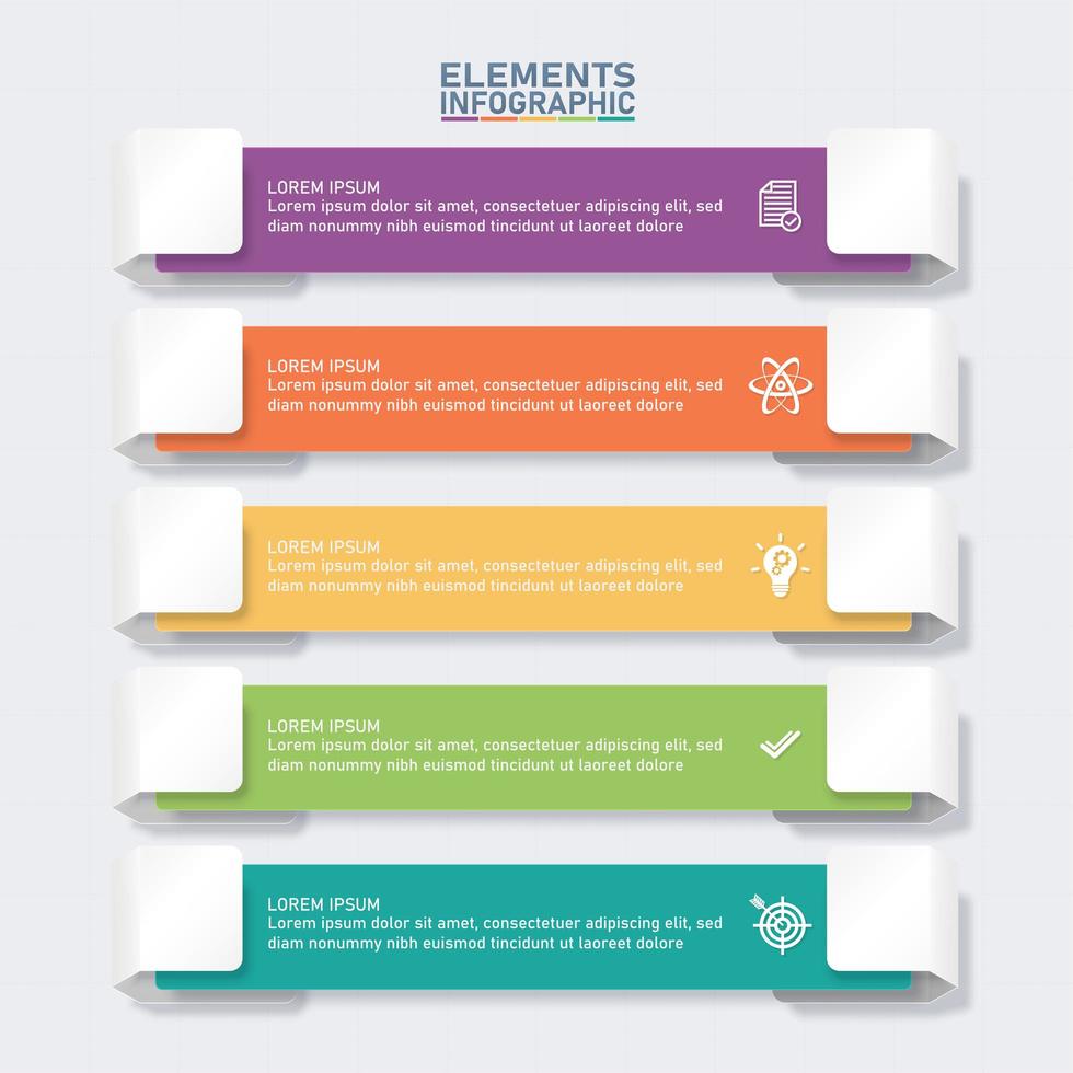 modèle d'éléments infographiques colorés vecteur