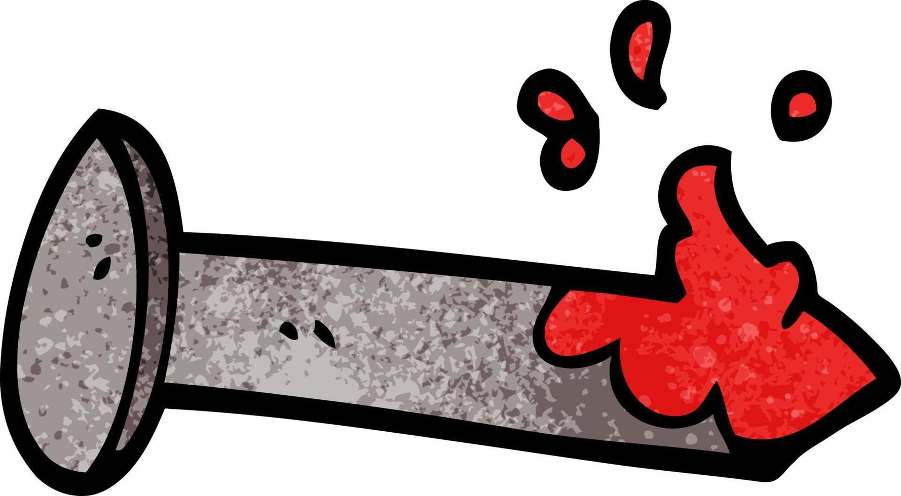 dessin animé doodle ongle sanglant vecteur
