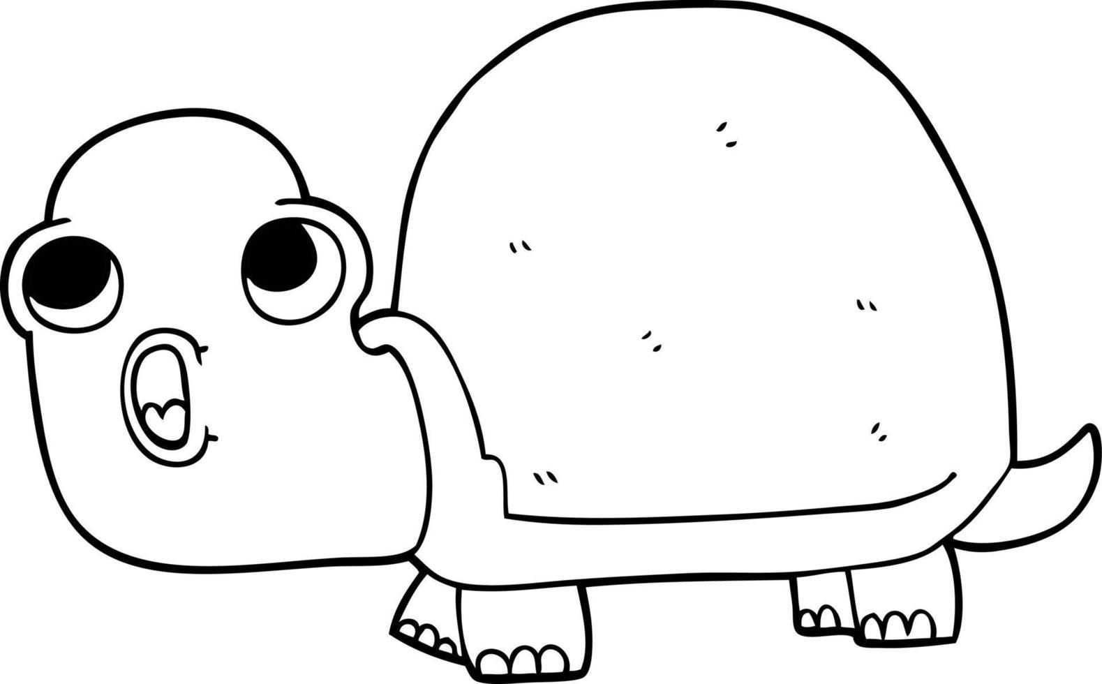 dessin au trait dessin animé tortue choquée vecteur