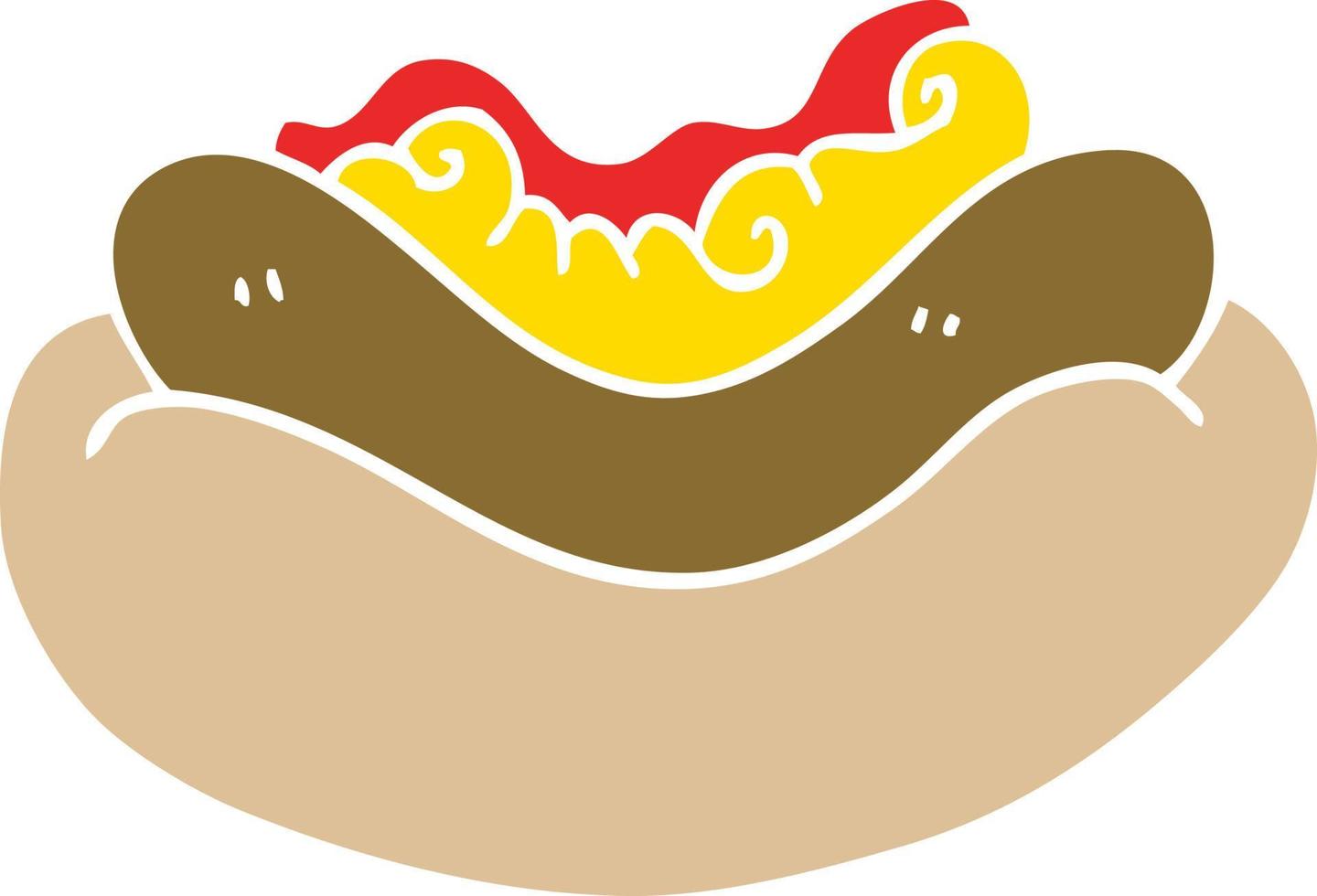 doodle de dessin animé d'un hot-dog vecteur