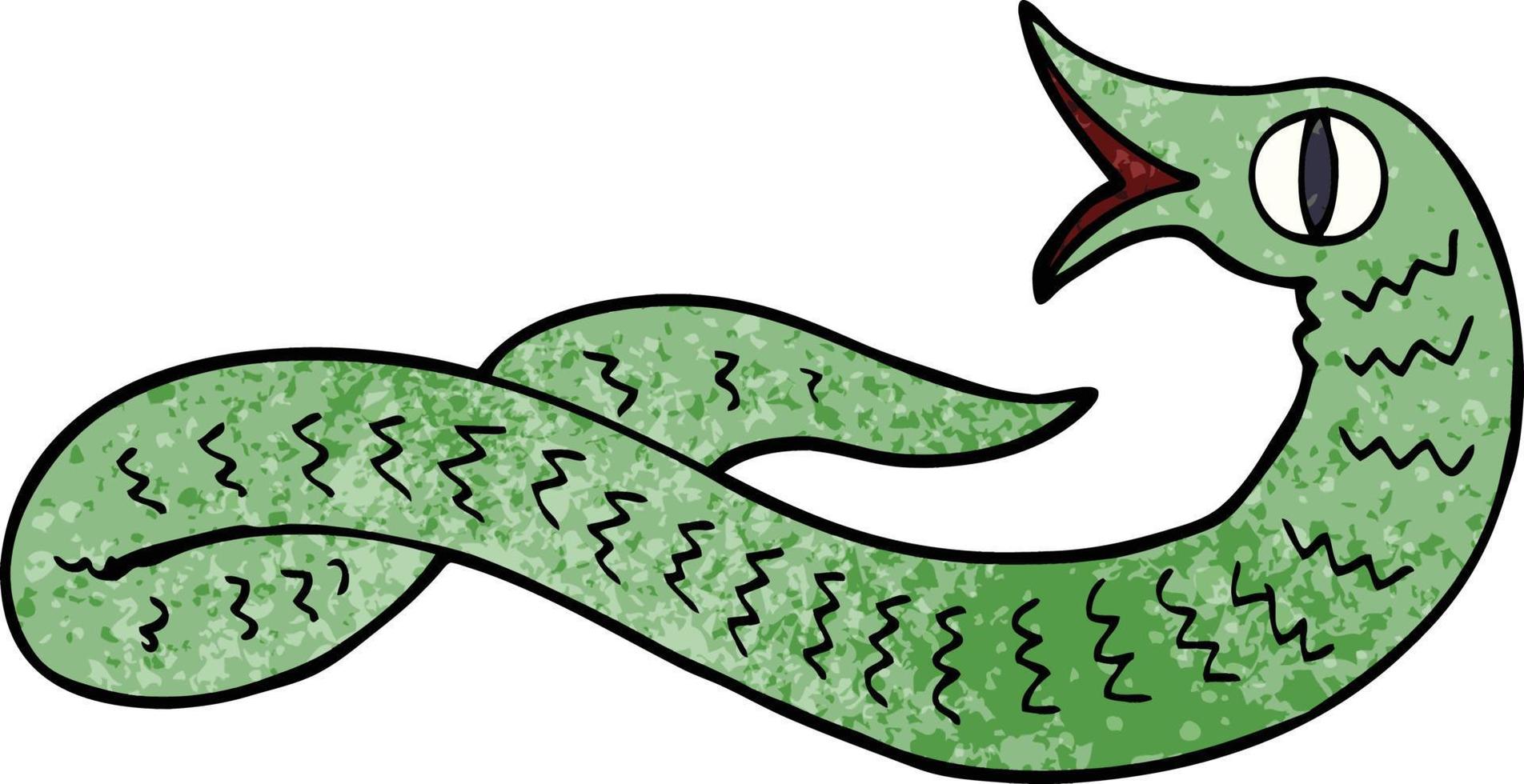 dessin animé doodle serpent médiéval vecteur