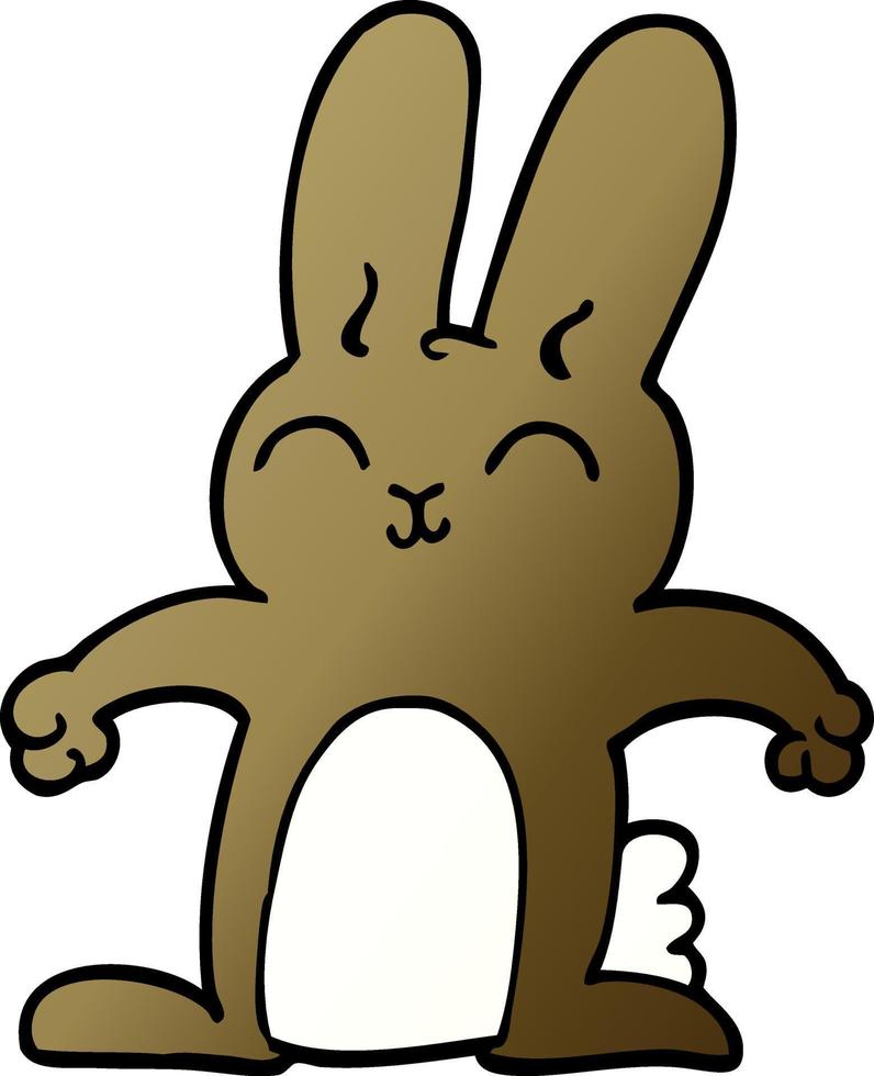 lapin de dessin animé heureux doodle vecteur