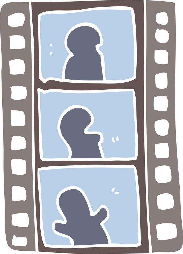 illustration en couleur plate d'une bande de film de dessin animé vecteur