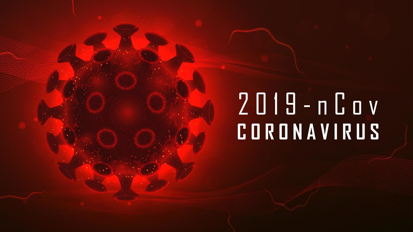 grande cellule de coronavirus rougeoyante rougeoyante vecteur