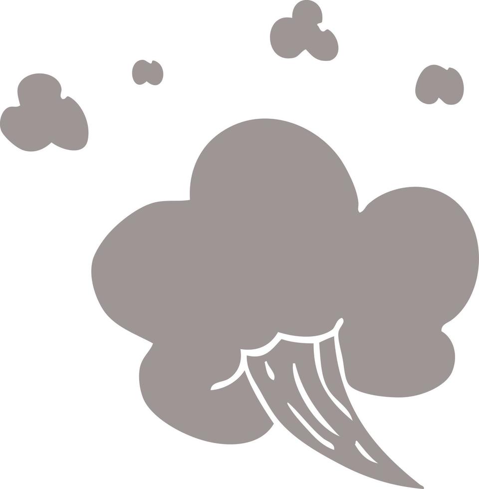 dessin animé doodle nuage sifflant vecteur