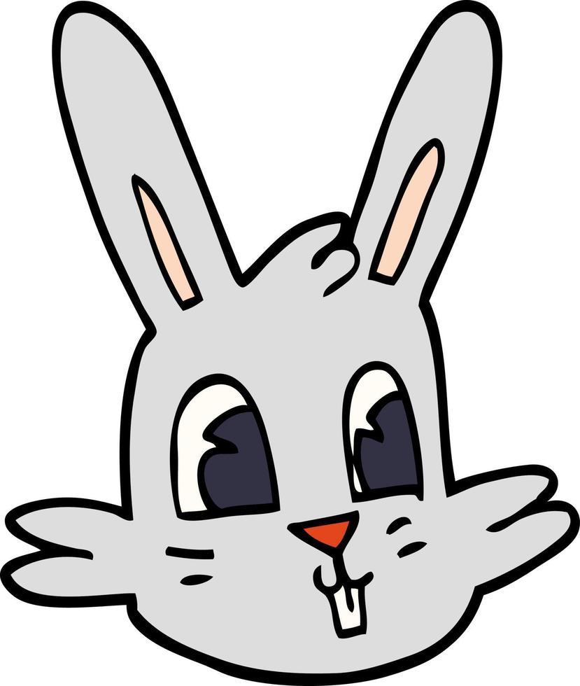 visage de lapin de dessin animé doodle vecteur