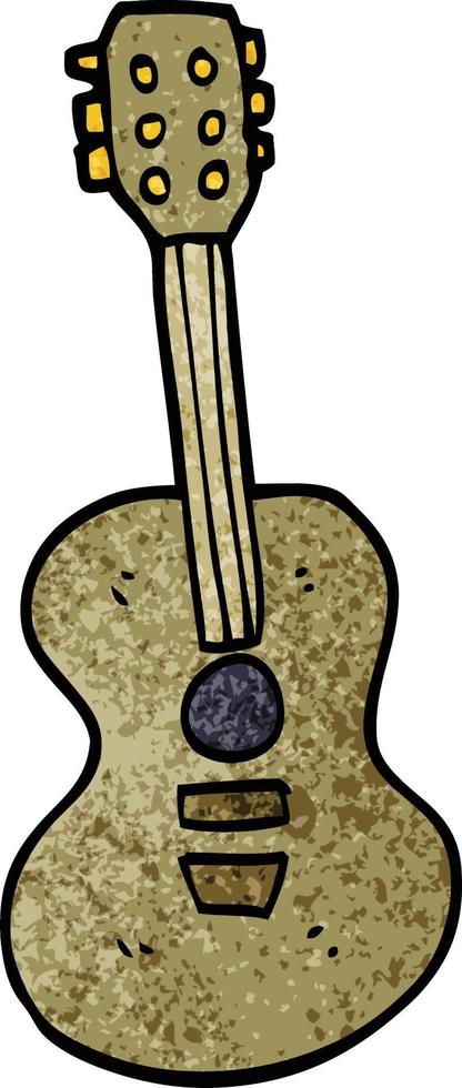 dessin animé doodle vieille guitare vecteur