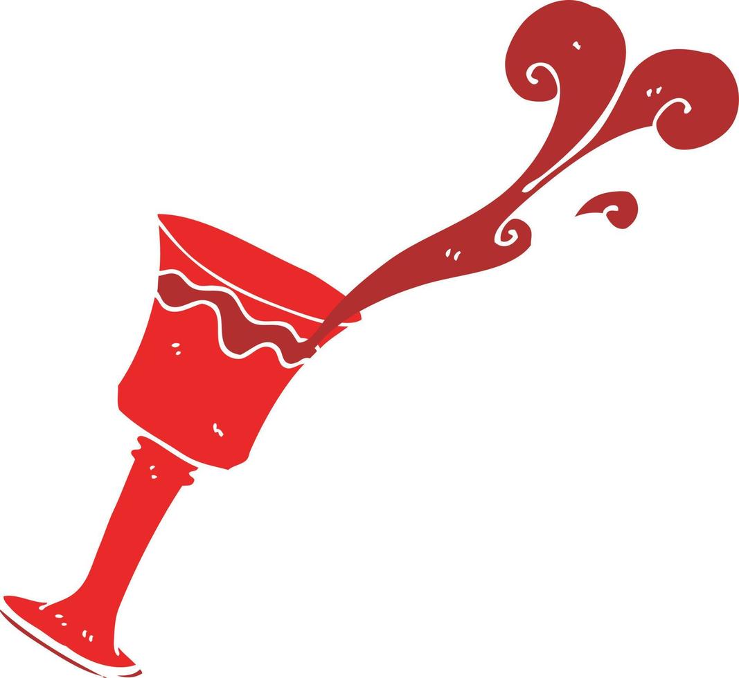 illustration en couleur plate d'un gobelet de vin de dessin animé vecteur