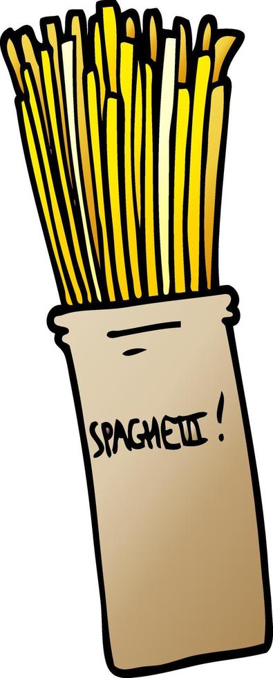dessin animé doodle pot de spaghetti vecteur