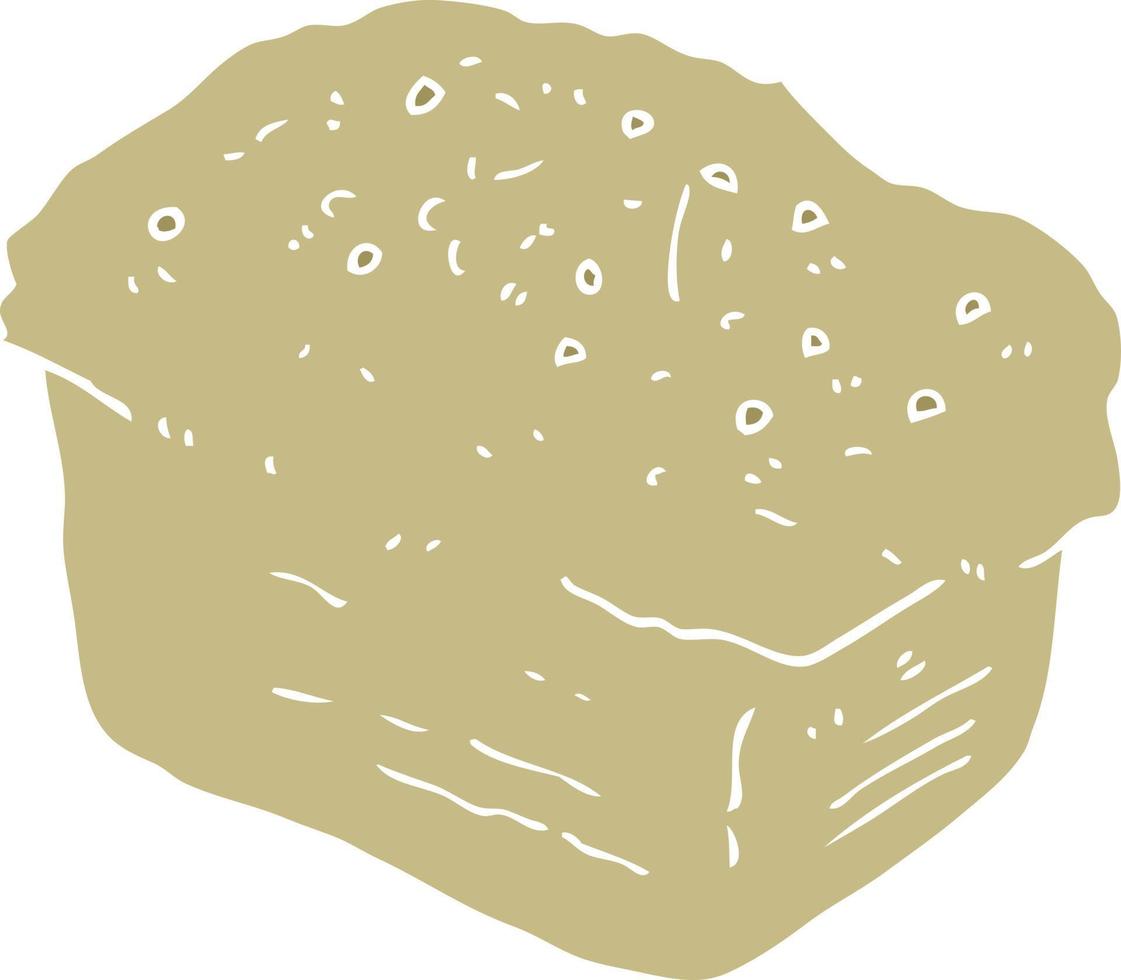illustration en couleur plate d'un pain de dessin animé vecteur