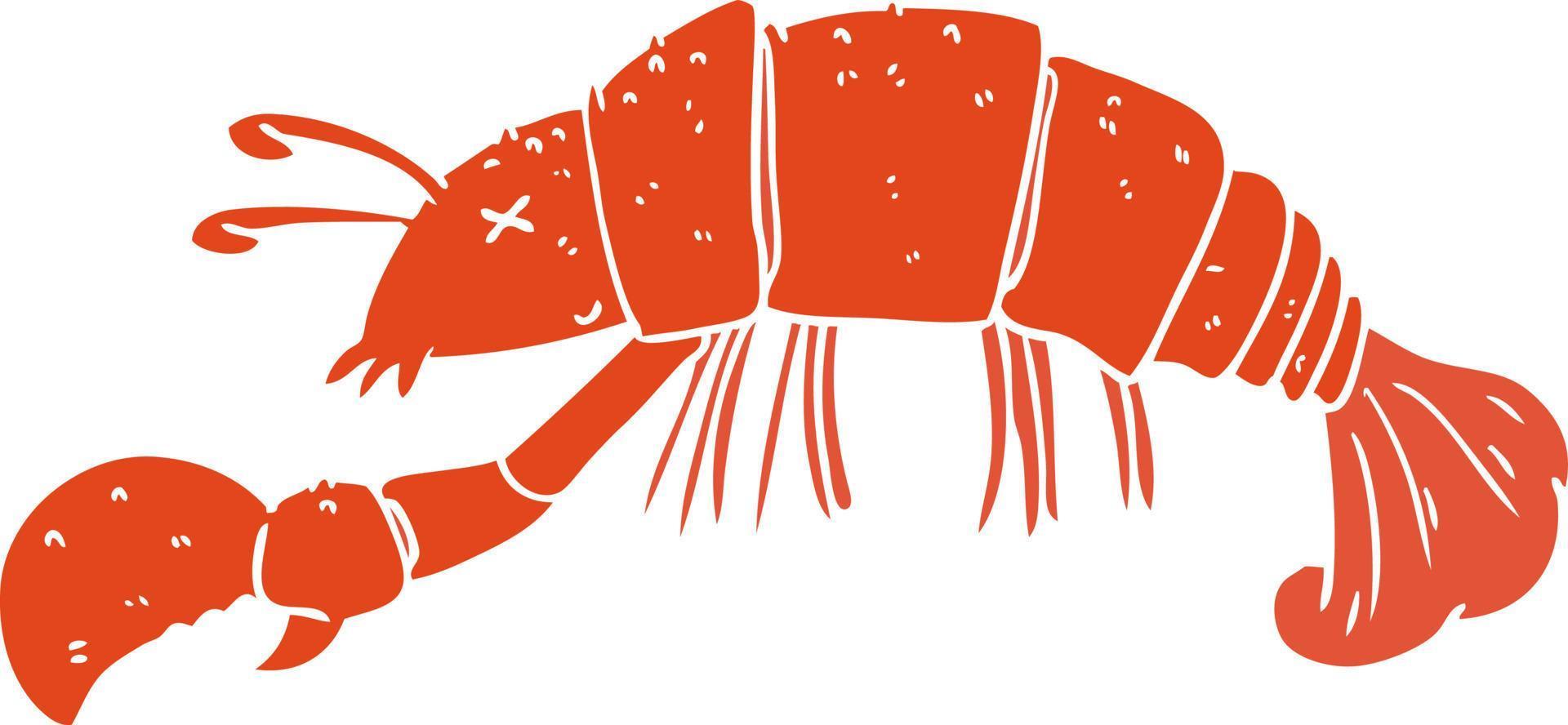 homard de dessin animé de style plat couleur vecteur