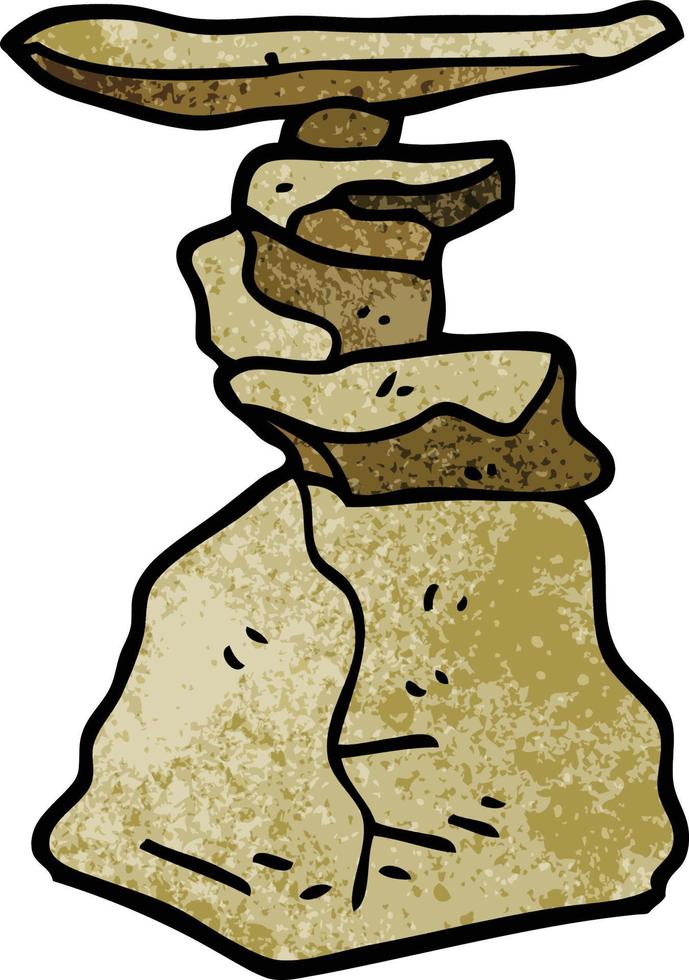 dessin animé doodle roches empilées vecteur