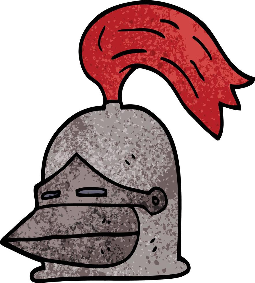 casque de chevalier de dessin animé doodle vecteur