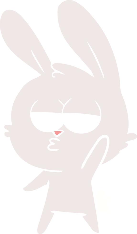 lapin de dessin animé mignon style plat couleur vecteur