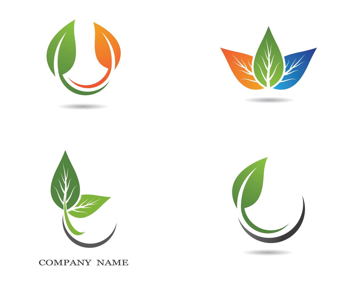 logos d'écologie vert, orange, bleu vecteur
