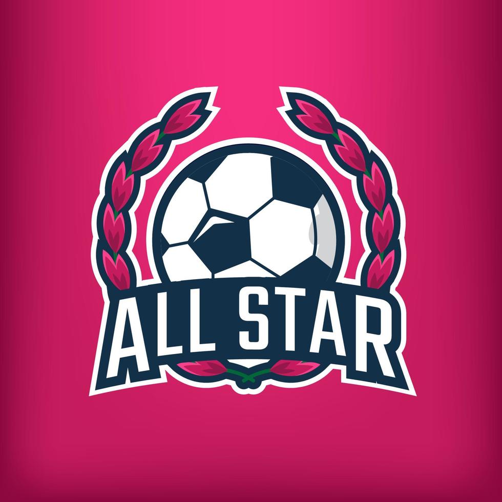 logo élégant du club de football all star vecteur