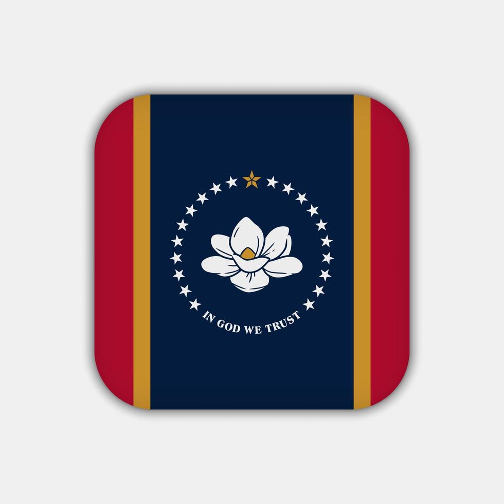 drapeau d'état du mississippi. illustration vectorielle. vecteur